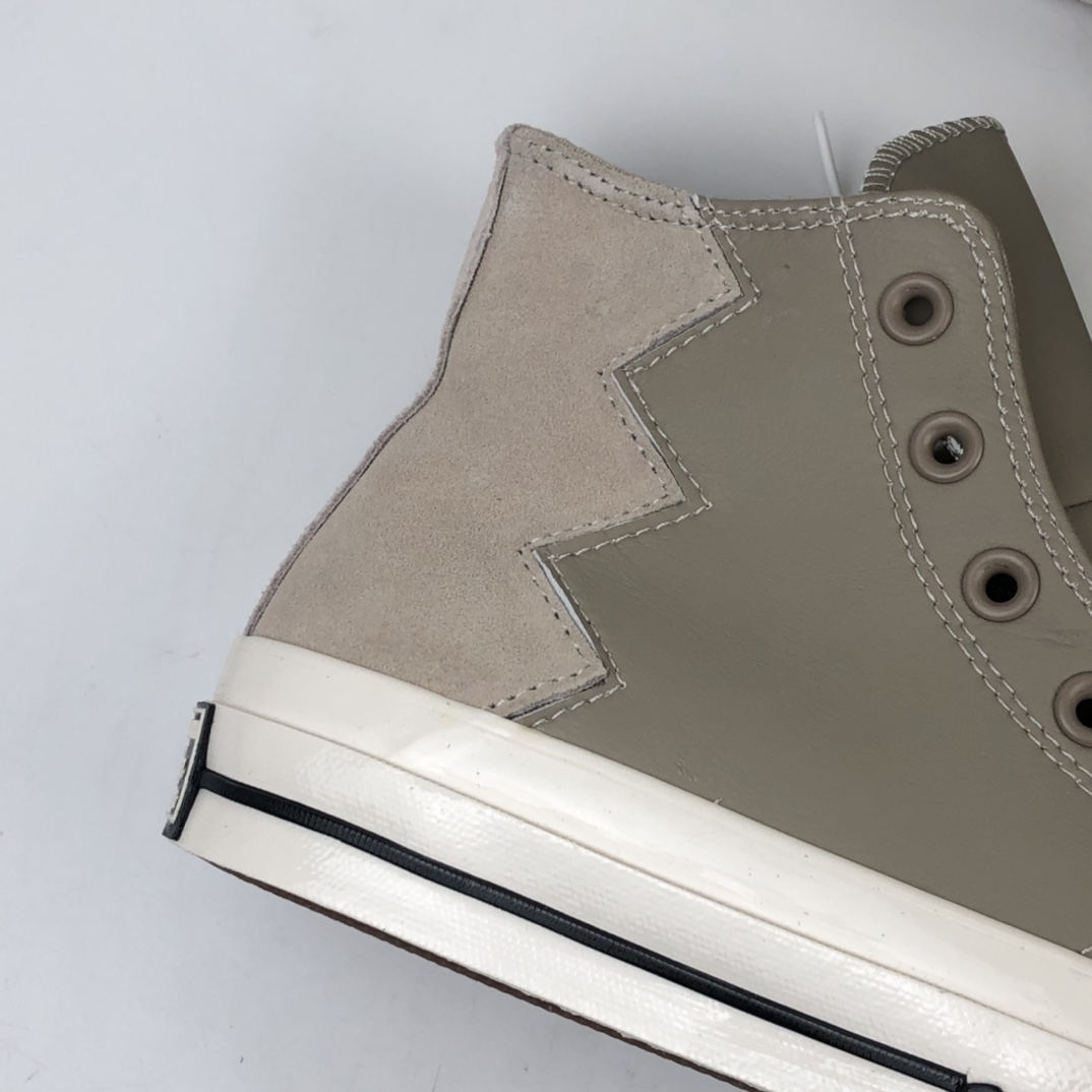 160 Converse VLGT Leather and Suede Chunk 70s 匡威 皮革麂皮拼接岩石灰高帮硫化帆布鞋 566136C