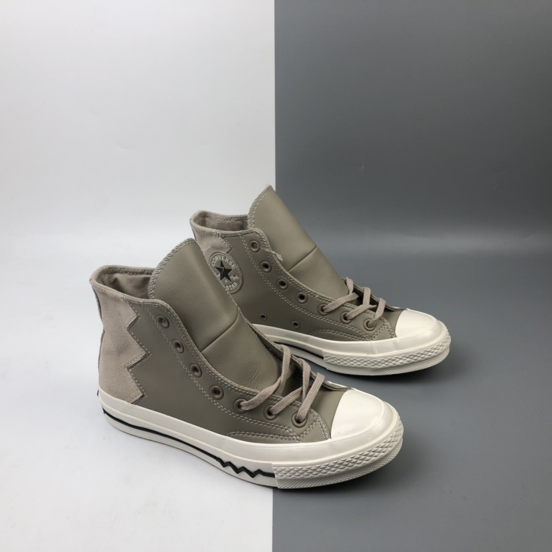 160 Converse VLGT Leather and Suede Chunk 70s 匡威 皮革麂皮拼接岩石灰高帮硫化帆布鞋 566136C