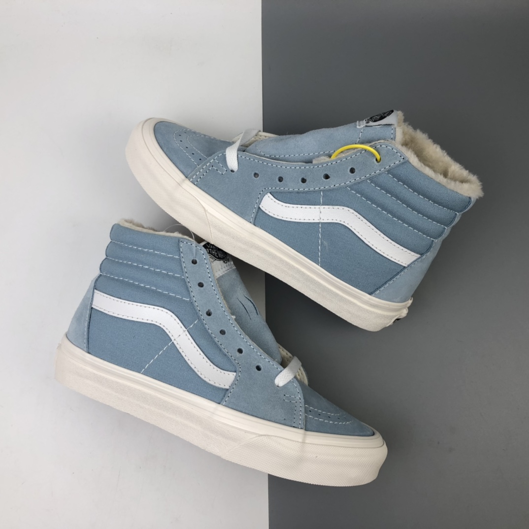 160 加绒款 Vans SK-8 Mid Reissue 浅蓝 VN0A4BVBVZ5