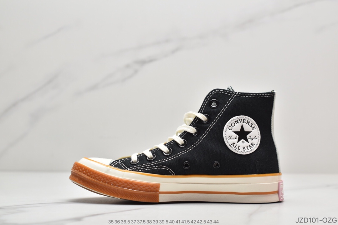 140 Converse Chuck Taylor 1970”Renew”复古高帮休闲硫化板鞋“涂鸦哭脸毛毯牛仔帆布拼接”169843C