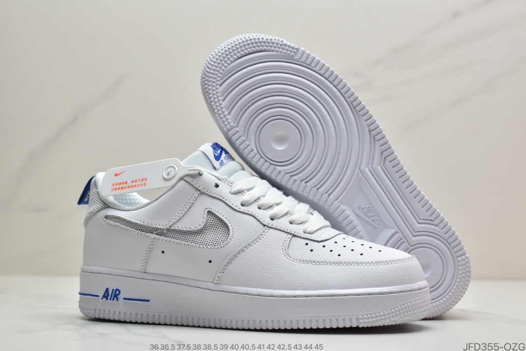 170 公司级耐克Air Force 1 Low“Cut-Out”空军一号全白镂空勾低帮板鞋DC1429-100