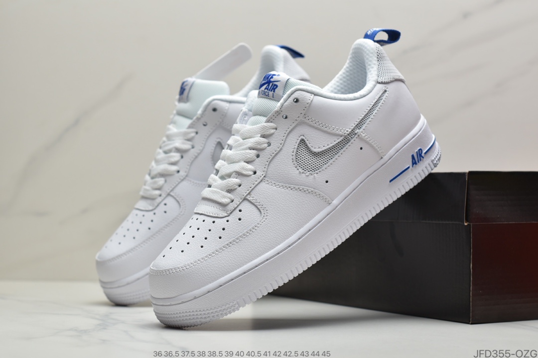 170 公司级耐克Air Force 1 Low“Cut-Out”空军一号全白镂空勾低帮板鞋DC1429-100