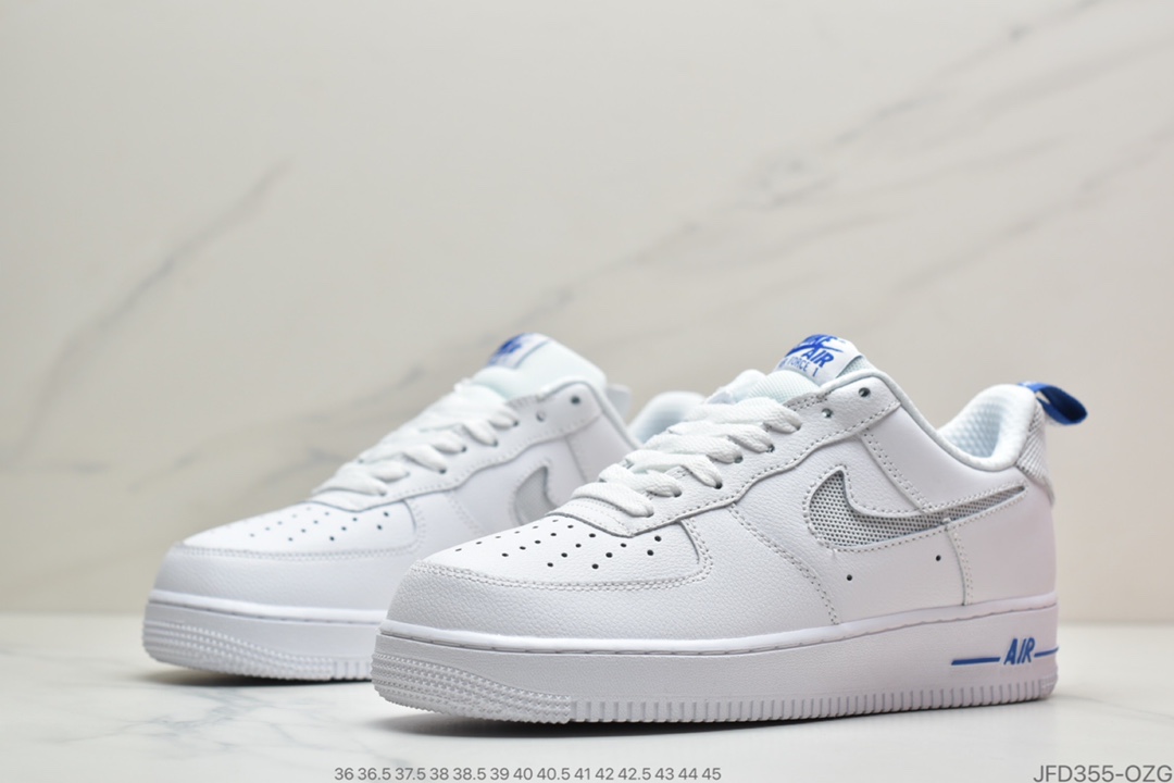 170 公司级耐克Air Force 1 Low“Cut-Out”空军一号全白镂空勾低帮板鞋DC1429-100