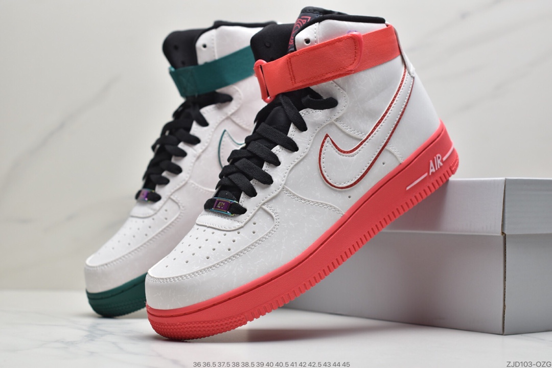 230 公司级耐克Nike Air Force 1 High NBA “Lakers”/“Clippers”空军高帮魔术贴休闲板鞋 货号：BQ4591-100
