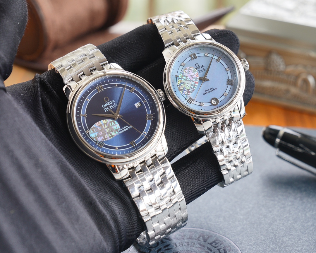 Omega YR出品 平民版本 男款40mm 女款32 7mm直径 10mm厚度 双卜蓝宝石 玻璃
