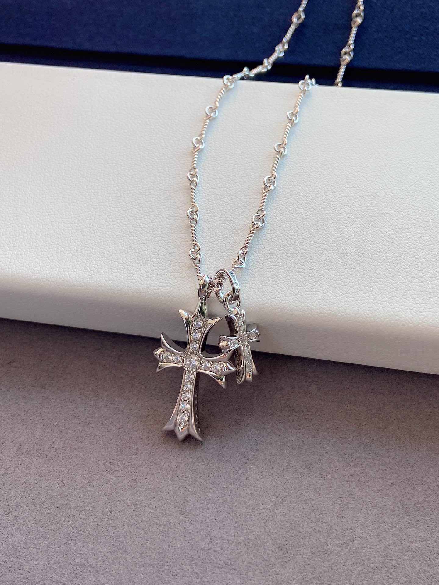 Chrome Hearts 克罗心双金色十字架项链， 开发，细节完美，纯银材质