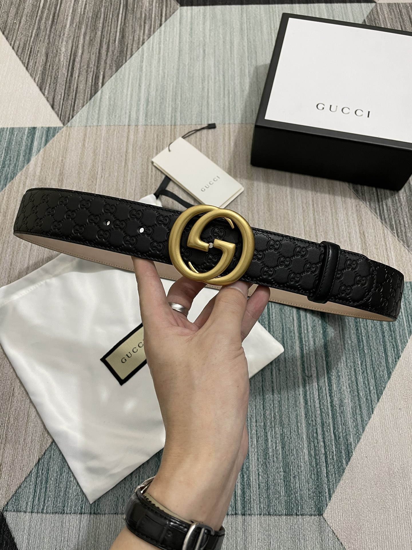 古奇男士腰带配全套包装礼盒Gucci