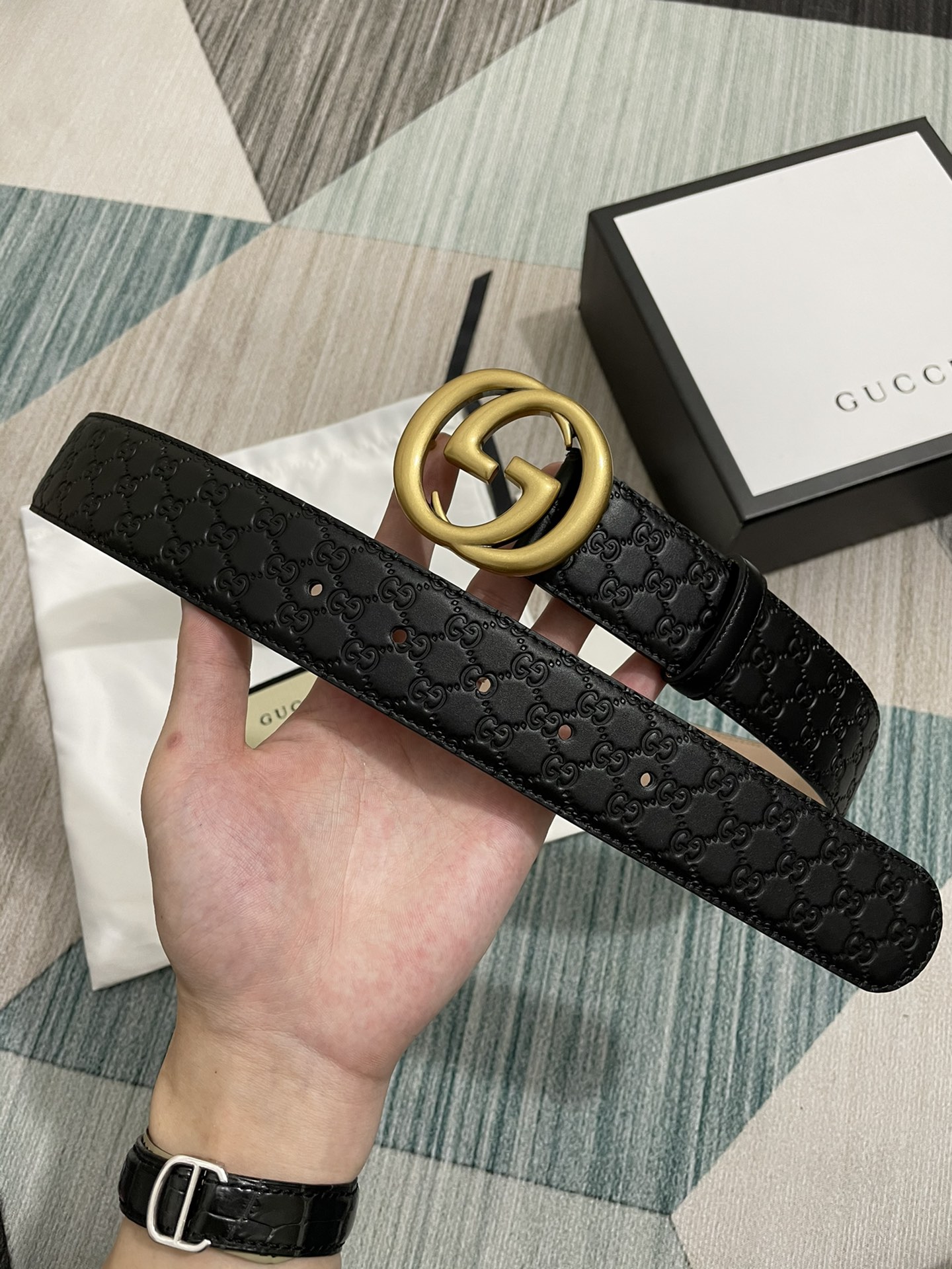 古奇男士腰带配全套包装礼盒Gucci