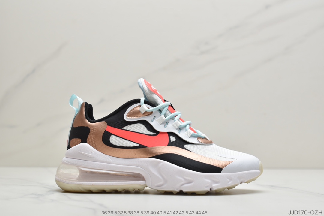 130 公司级耐克Nike React Air Max 270 React 混合科技 后置半掌气垫 缓震跑步鞋 货号：BQ0101-001