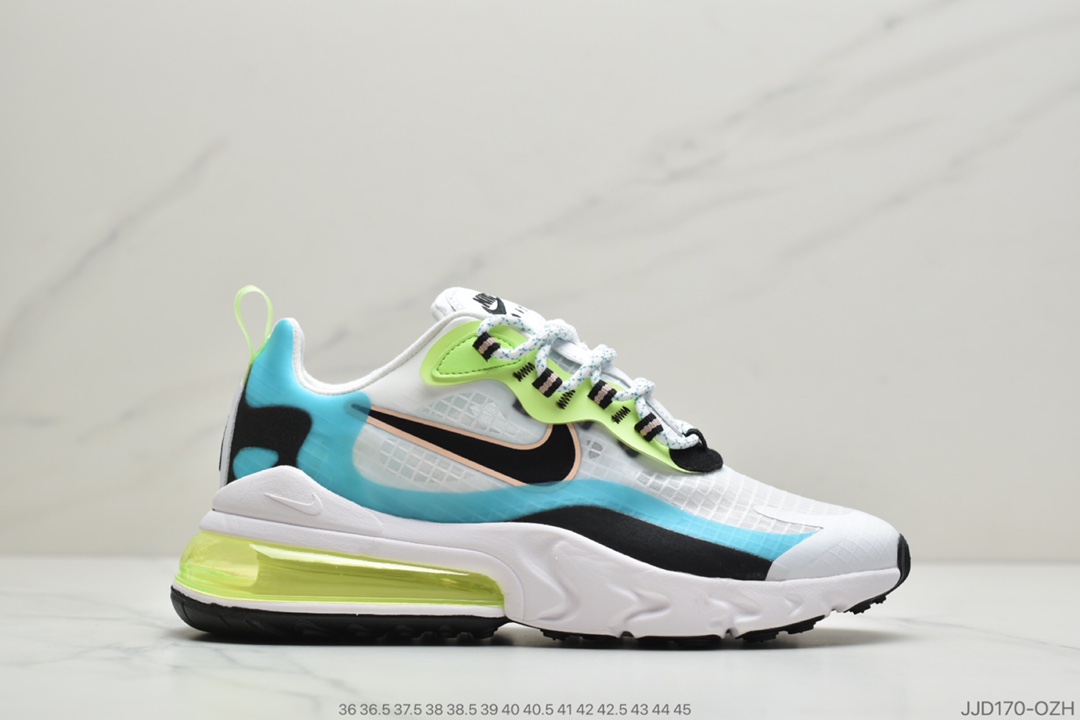 130 公司级耐克Nike React Air Max 270 React 混合科技 后置半掌气垫 缓震跑步鞋 货号：BQ0101-001