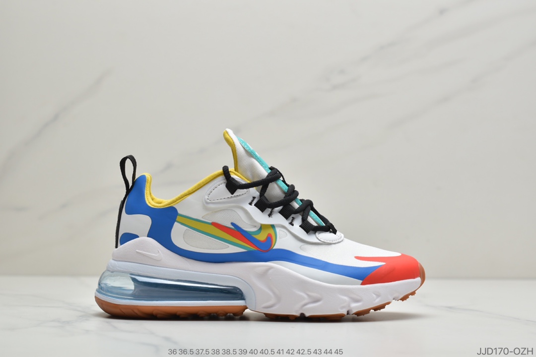 130 公司级耐克Nike React Air Max 270 React 混合科技 后置半掌气垫 缓震跑步鞋 货号：BQ0101-001