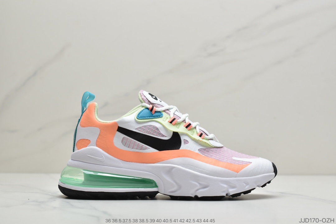 130 公司级耐克Nike React Air Max 270 React 混合科技 后置半掌气垫 缓震跑步鞋 货号：BQ0101-001