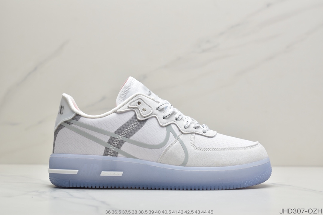 190 公司级 耐克/Nike Air Force 1 React QS Light Bone 波纹 冰块 冰蓝空军一号CQ8879-100