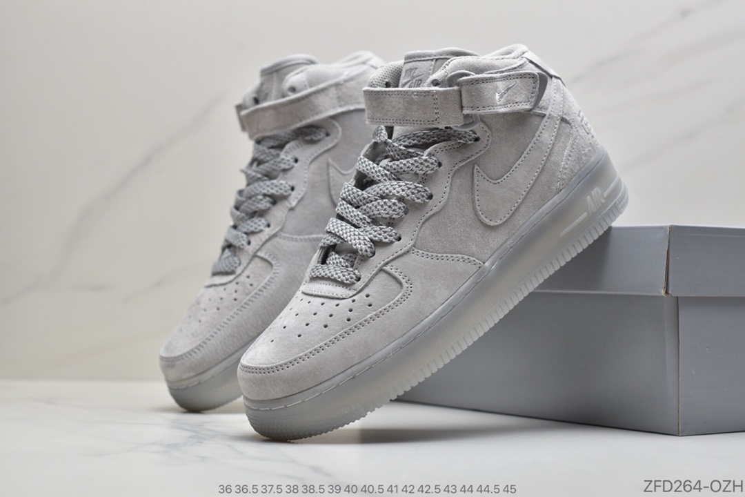 270 公司级耐克Nike Air Force1 MID x Reigning Champ “ 卫冕冠军四代中帮” 灰黑麂皮GB1119-198