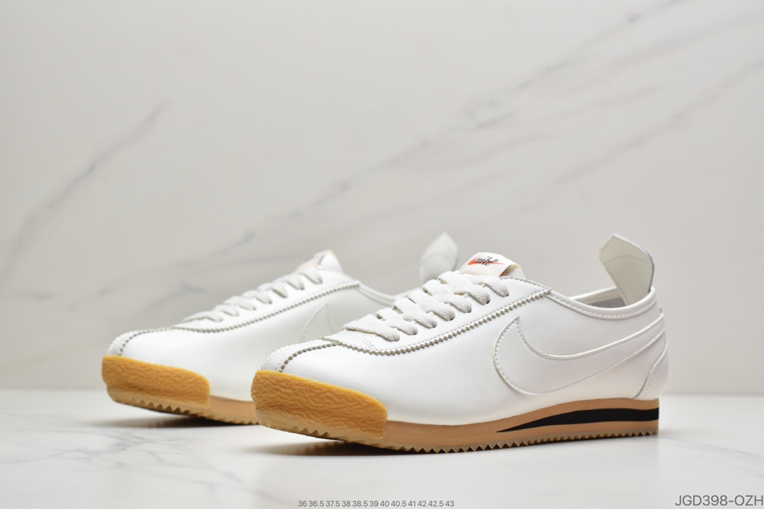 180 Nike Wmns Cortez '72”Sail Gum Yellow”阿甘科特斯系列复古百搭慢跑鞋“皮革米白生胶黄”847126-100