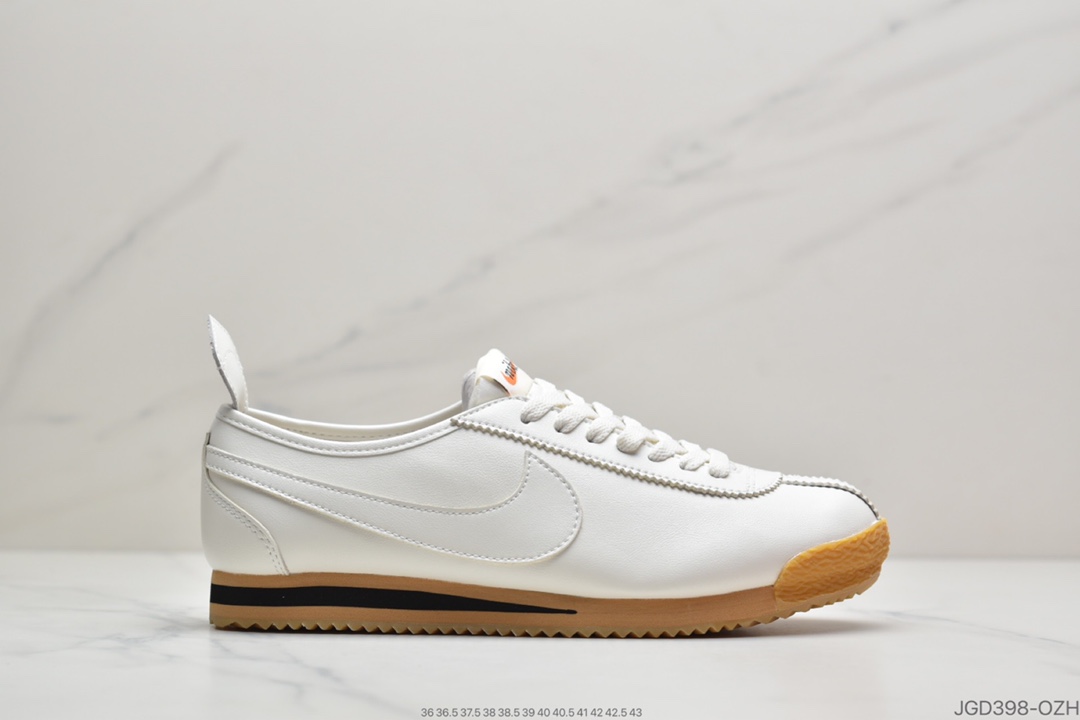 180 Nike Wmns Cortez '72”Sail Gum Yellow”阿甘科特斯系列复古百搭慢跑鞋“皮革米白生胶黄”847126-100