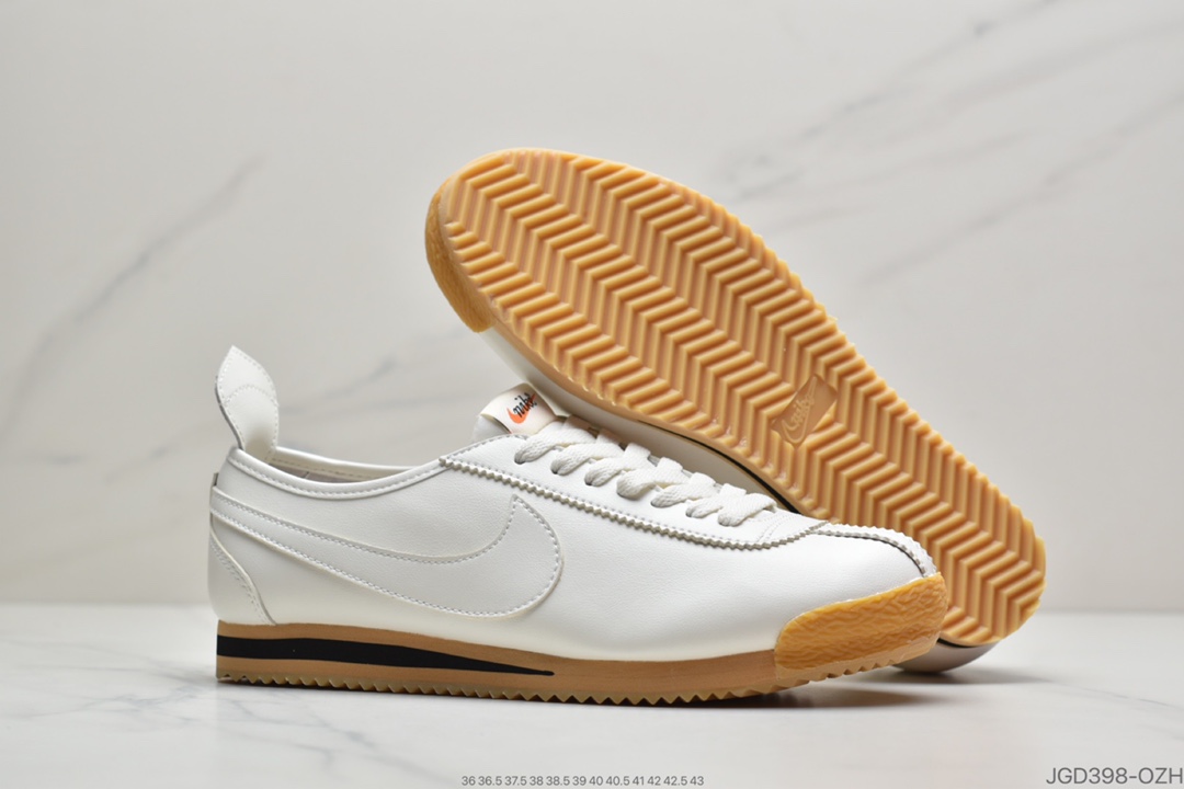 180 Nike Wmns Cortez '72”Sail Gum Yellow”阿甘科特斯系列复古百搭慢跑鞋“皮革米白生胶黄”847126-100