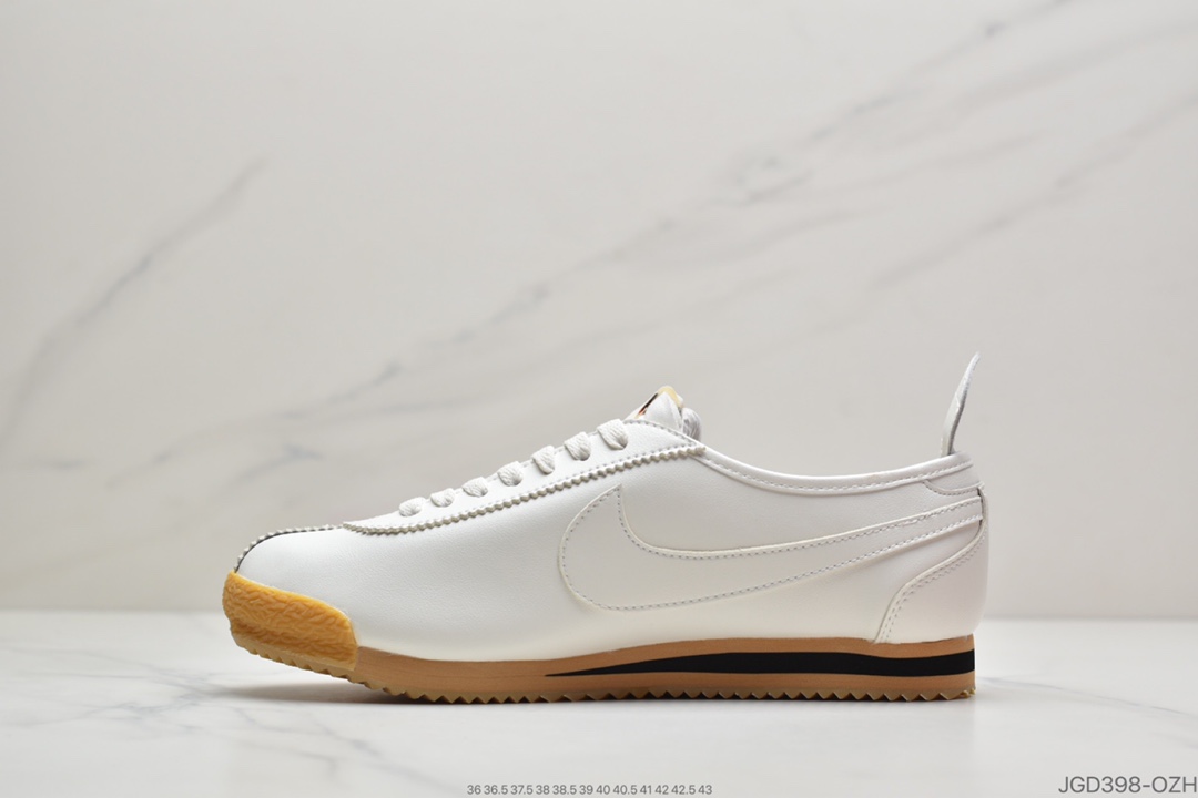 180 Nike Wmns Cortez '72”Sail Gum Yellow”阿甘科特斯系列复古百搭慢跑鞋“皮革米白生胶黄”847126-100