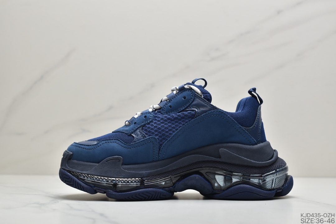 450 公司级Balenciaga TriPle S 巴黎世家气垫底复古跑鞋 “气垫海军蓝” 货号：544351-W09O1-4107