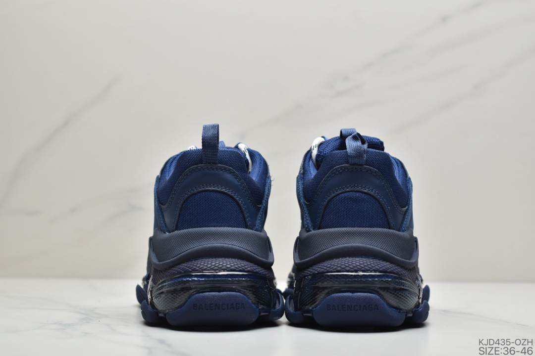 450 公司级Balenciaga TriPle S 巴黎世家气垫底复古跑鞋 “气垫海军蓝” 货号：544351-W09O1-4107