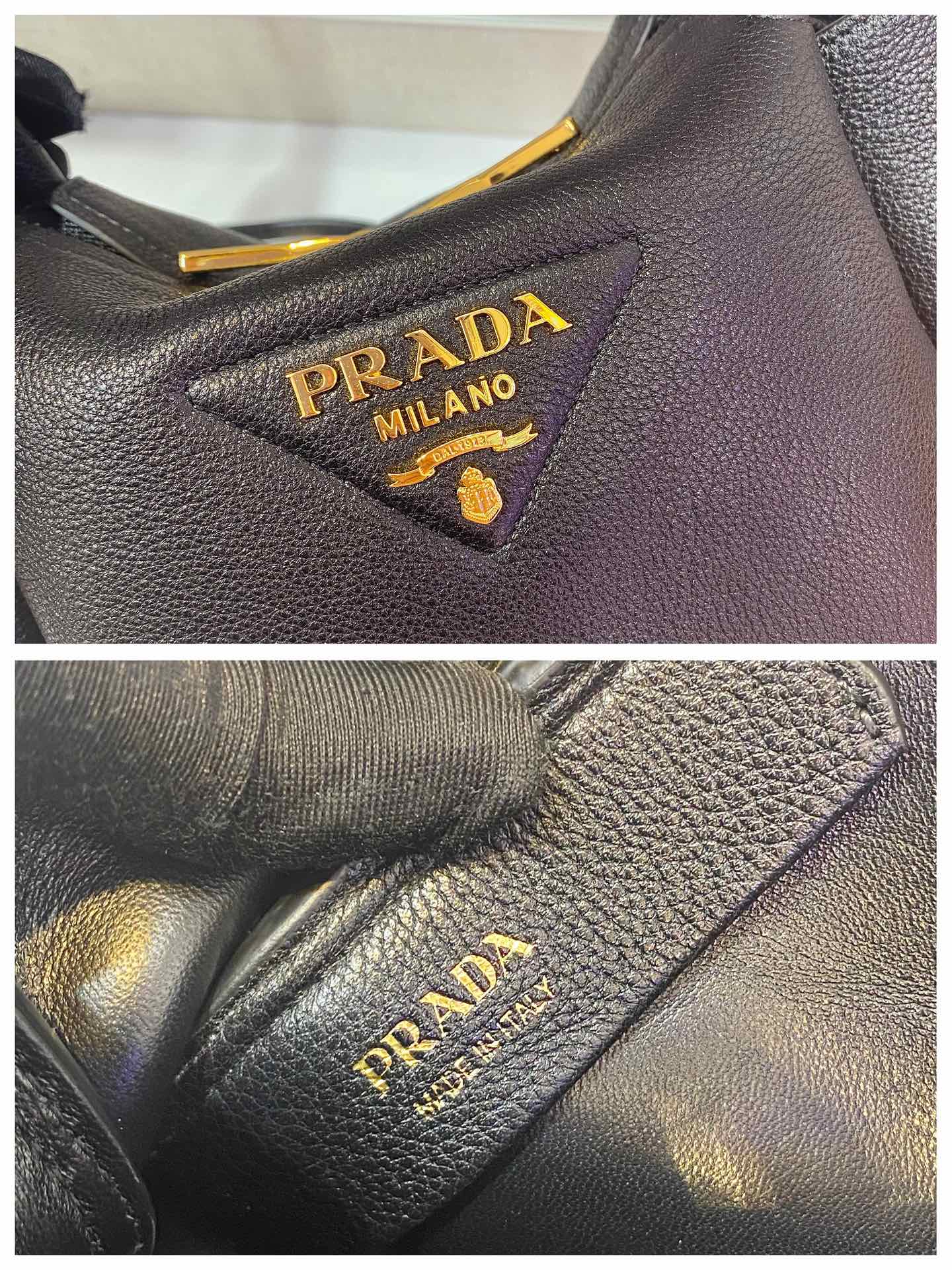 PRADA普拉达柔软鹿皮手提包1BC145