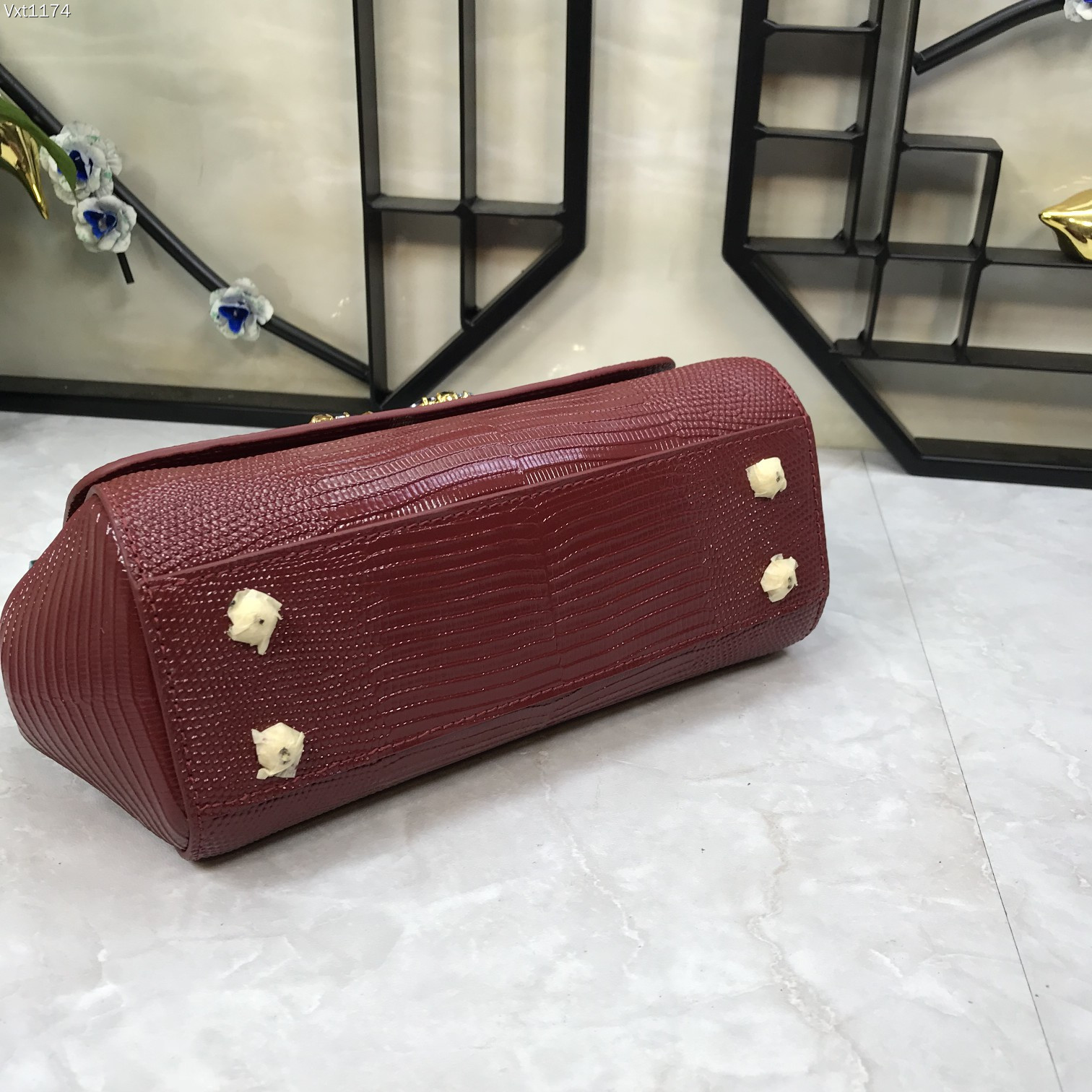 小号Dolce&Gabbana杜嘉班纳彩钻蜥蜴纹斜挎小包原单完美袋形进口头层蜥蜴纹牛皮定制真空高电镀五金