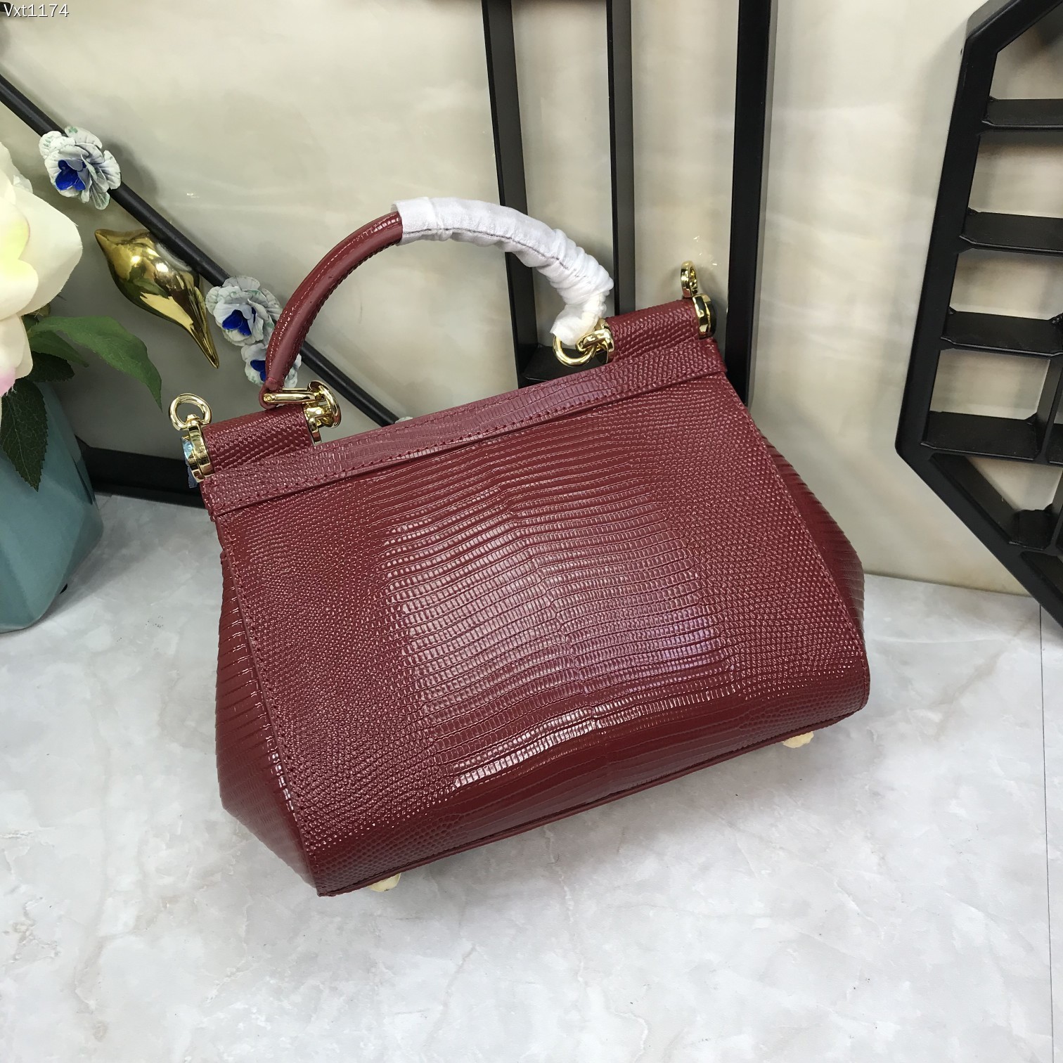 小号Dolce&Gabbana杜嘉班纳彩钻蜥蜴纹斜挎小包原单完美袋形进口头层蜥蜴纹牛皮定制真空高电镀五金
