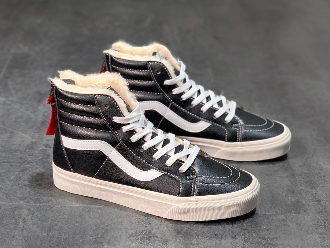 150 Vans SK8-Hi Zip 加绒皮拉链 2020秋冬新款 韩版高帮皮面硫化板鞋