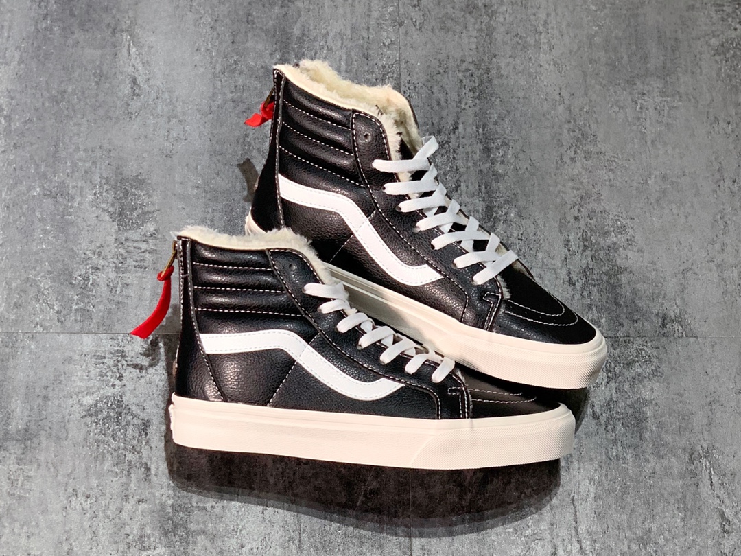 150 Vans SK8-Hi Zip 加绒皮拉链 2020秋冬新款 韩版高帮皮面硫化板鞋