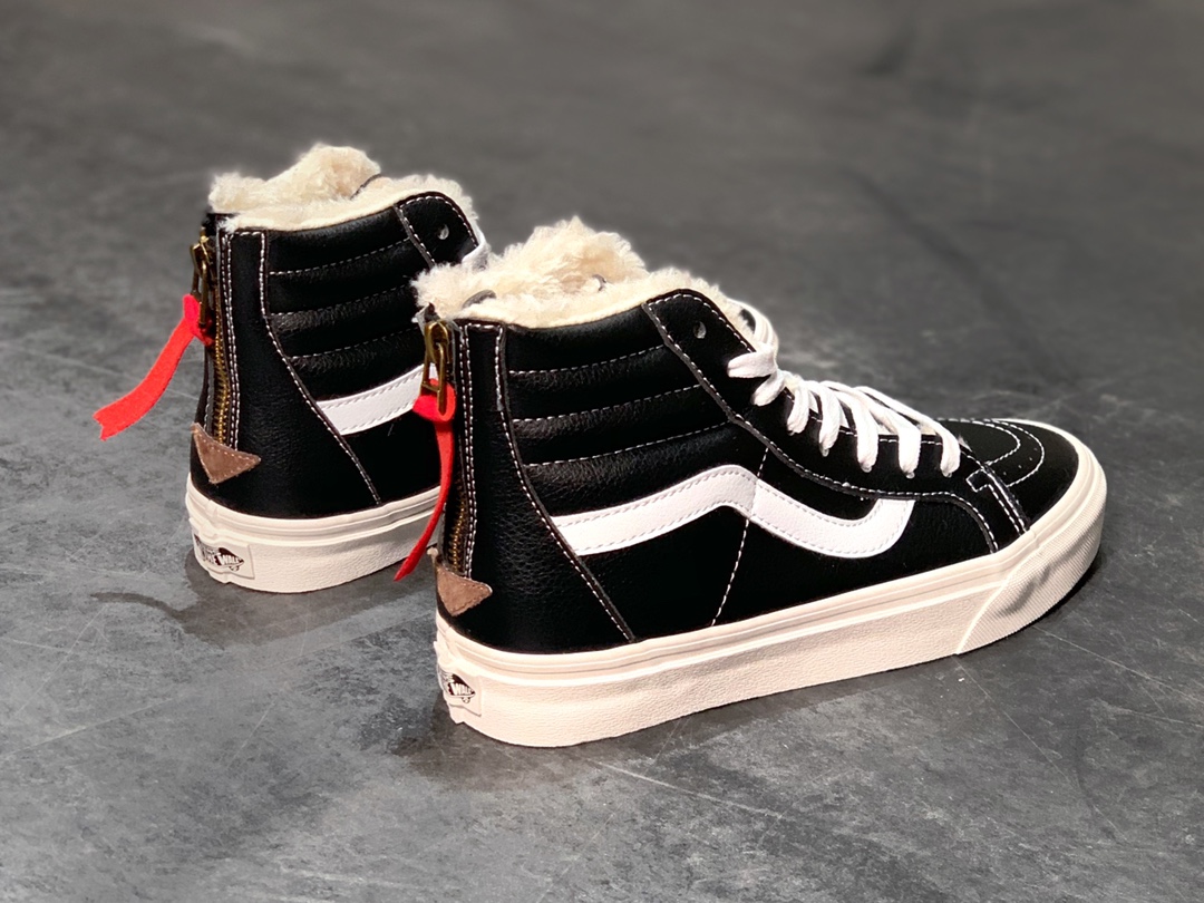 150 Vans SK8-Hi Zip 加绒皮拉链 2020秋冬新款 韩版高帮皮面硫化板鞋