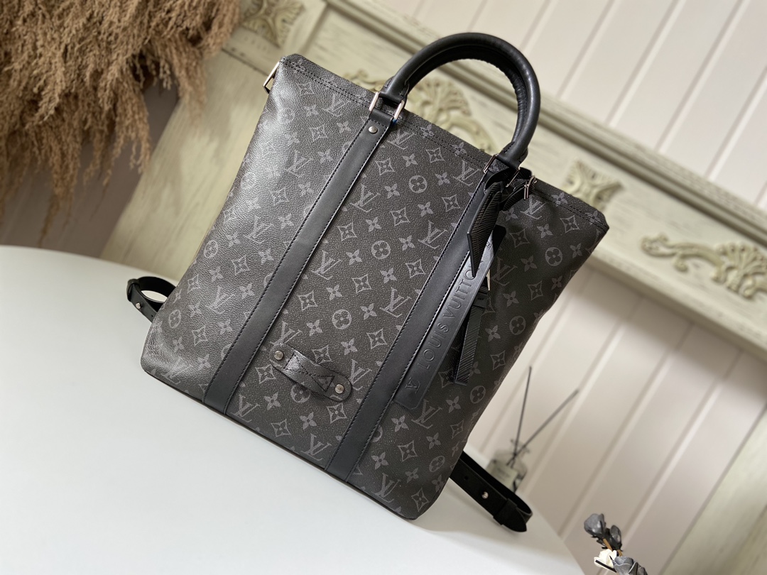 Louis Vuitton Backpack Handbags Tote Bags Black Men Monogram Canvas M45221