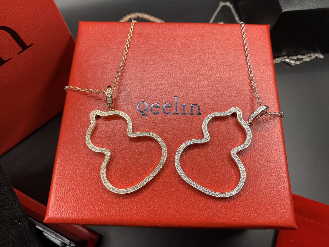NO:103001,Kirin gourd necklace Hollow sweater chain Hoist necklace Seiko high version Original logo Rose gold Platinum, Kirin necklace, qeelin, sweaters, necklace19860909麒麟葫芦项链 镂空毛衣链葫芦项链 精工高版本 原版logo 玫瑰金 白金,麒麟项链,qeelin,sweaters,necklace,Jewelry