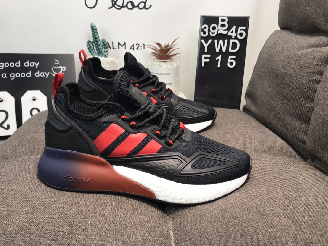 Adidas 阿迪达斯 ZX 2K BOOST 舒适透气 潮流时尚 缓震休闲跑步鞋YWDF15