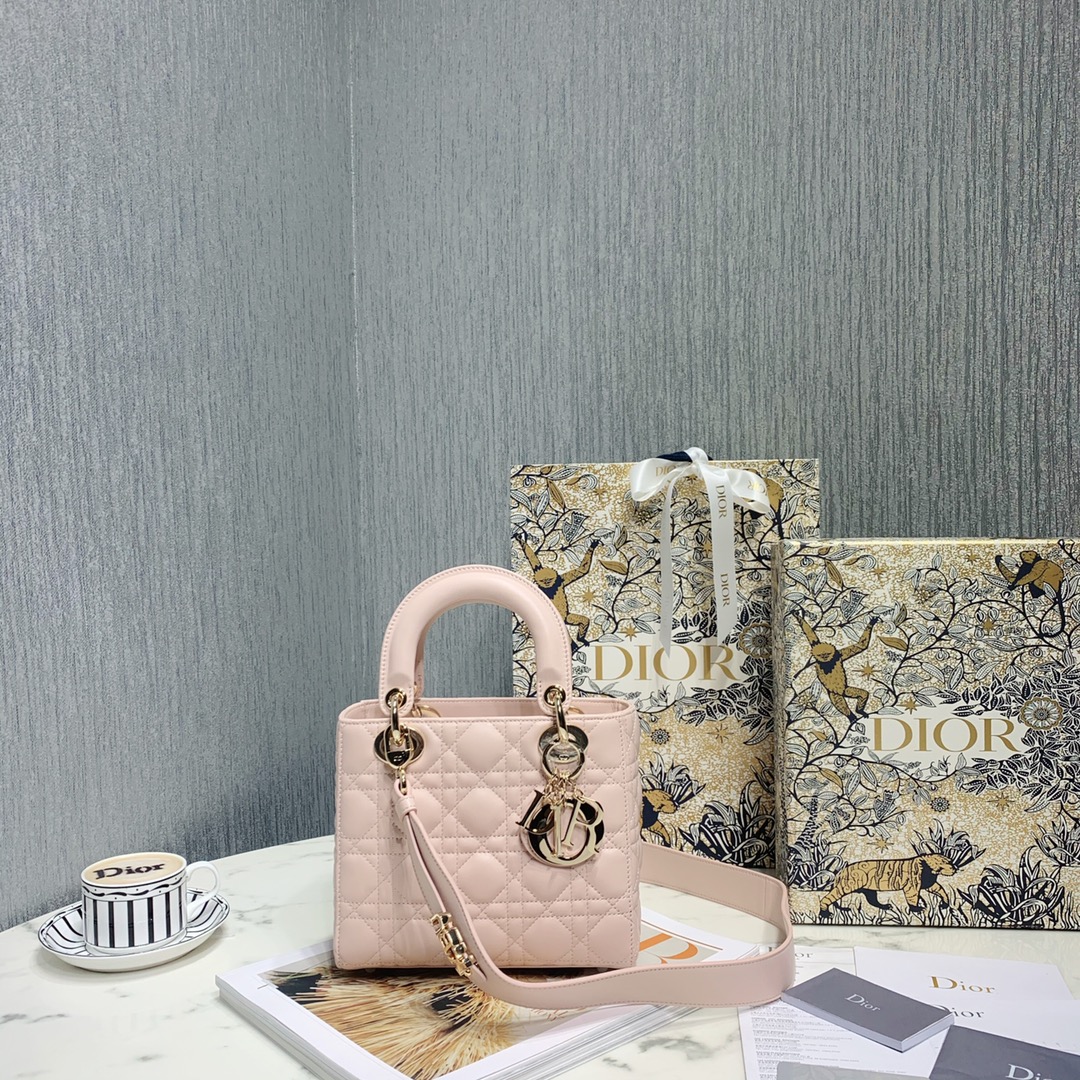 Dior Top
 Bags Handbags Gold Grey Sewing Sheepskin Lady