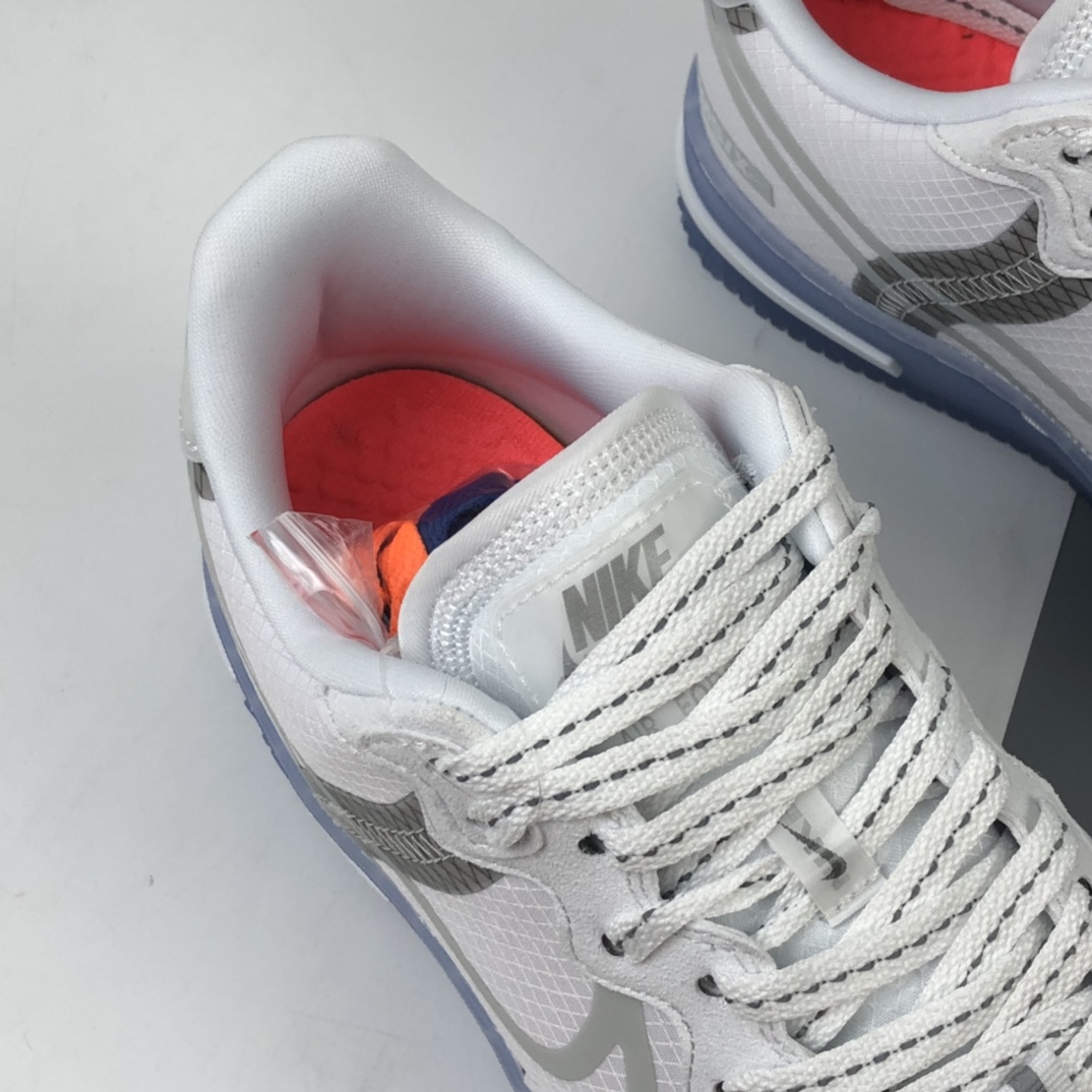 260 Nike Air Force 1 React QS Light Bone  波纹 冰块 冰蓝空军一号白蓝色低帮运动休闲板鞋 CQ8879-100