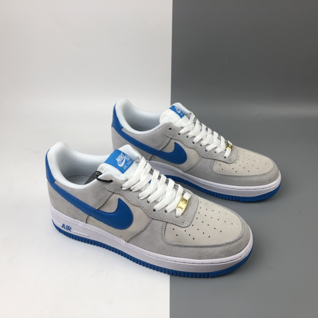 220 Nike Air Force 1 Low 灰白蓝 空军一号低帮百搭休闲运动板鞋 CN0844-001