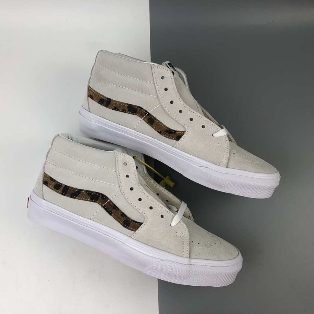 160 Vans Sk8-Mid 豹纹仿皮毛高质感中帮休闲麂皮板鞋 VN0A3WM3033