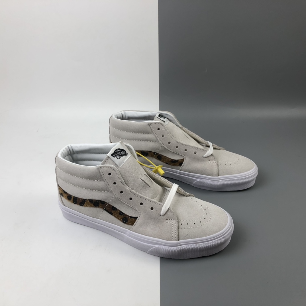 160 Vans Sk8-Mid 豹纹仿皮毛高质感中帮休闲麂皮板鞋 VN0A3WM3033