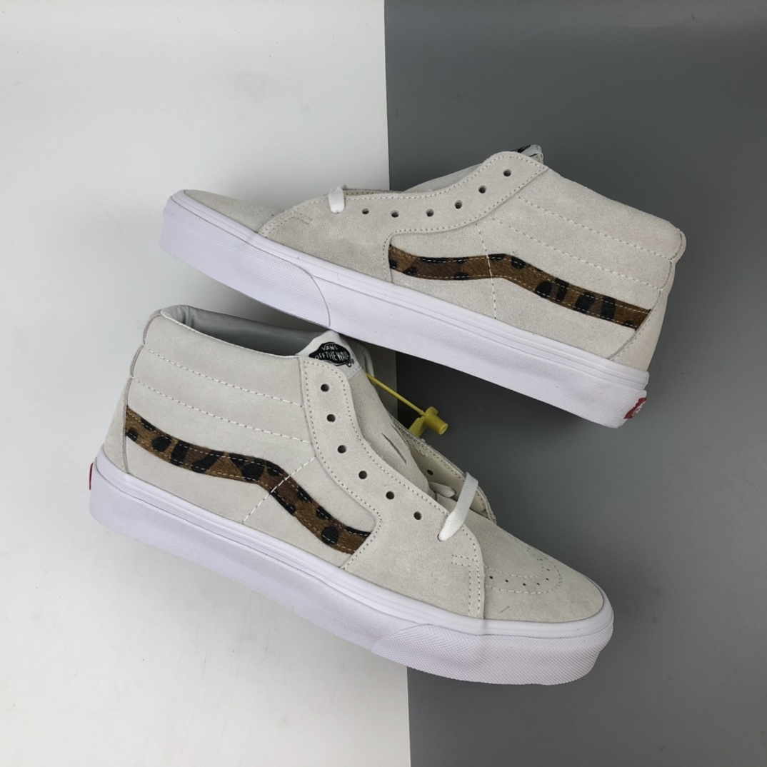 160 Vans Sk8-Mid 豹纹仿皮毛高质感中帮休闲麂皮板鞋 VN0A3WM3033