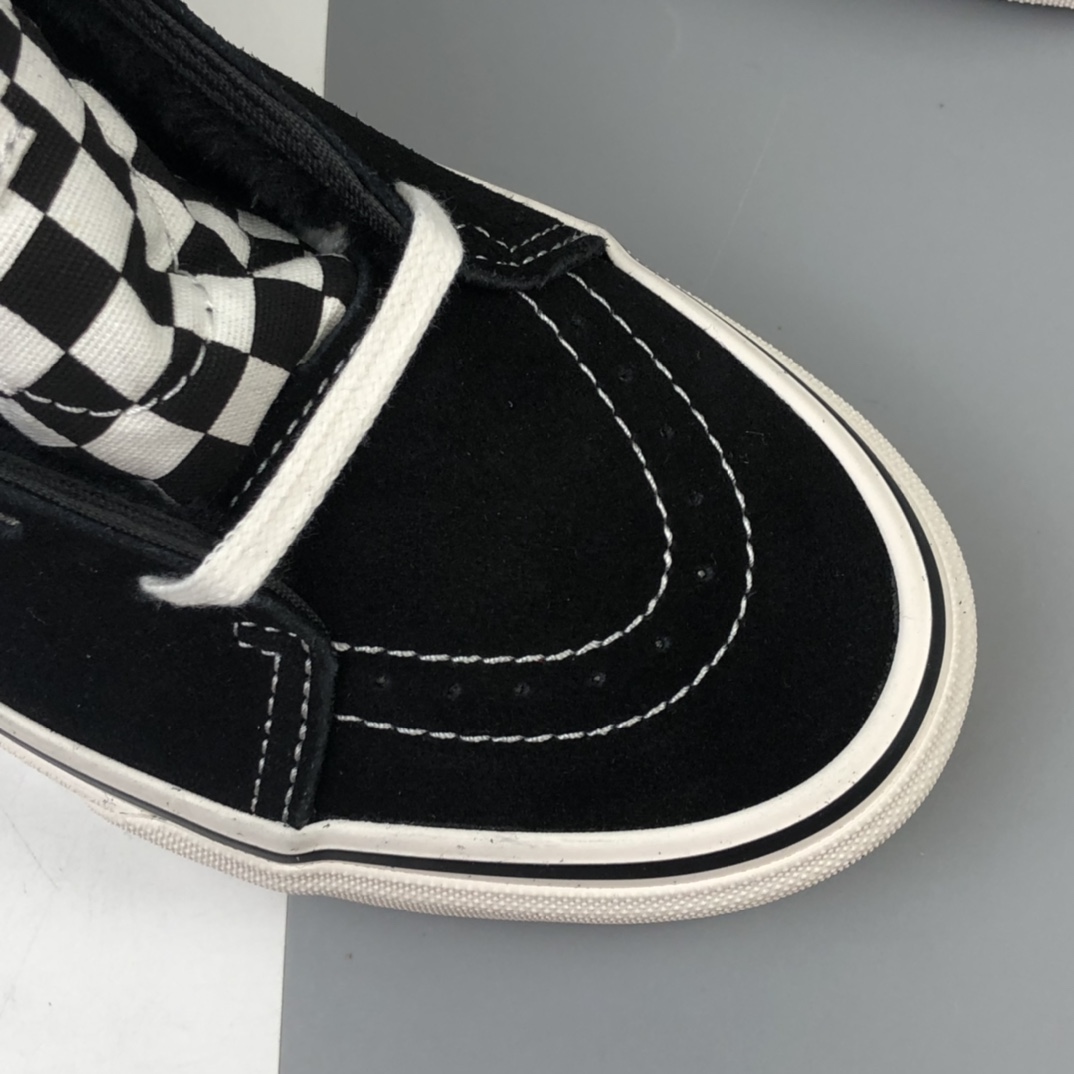 160 加绒款 Vans Sk8-Mid 经典棋盘格高帮邦休闲板鞋 VN0A4BVYX13