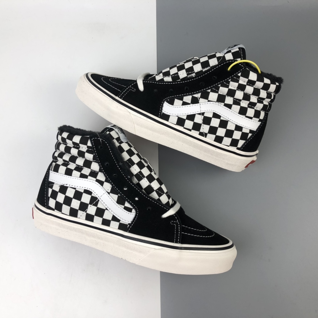 160 加绒款 Vans Sk8-Mid 经典棋盘格高帮邦休闲板鞋 VN0A4BVYX13