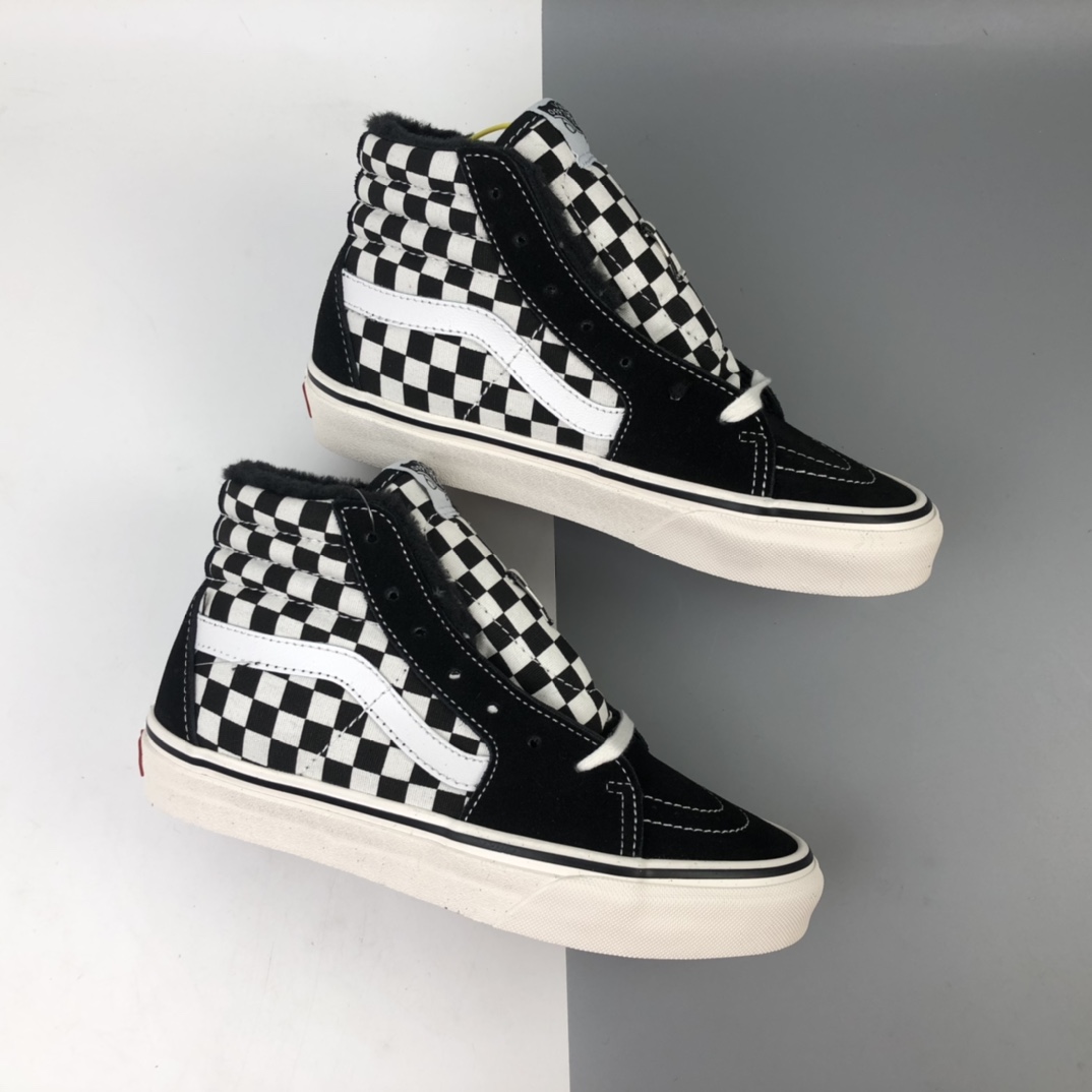 160 加绒款 Vans Sk8-Mid 经典棋盘格高帮邦休闲板鞋 VN0A4BVYX13