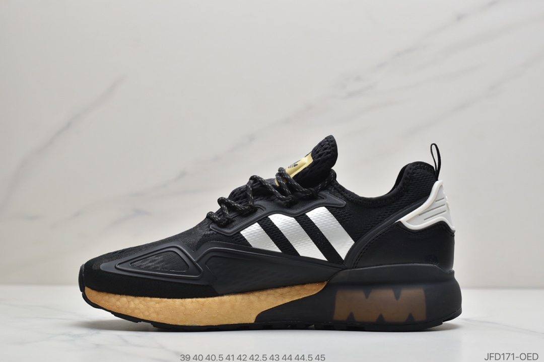 170 公司级阿迪达斯Adidas Originals ZX 2K Boost 全新爆米花缓震休闲运动跑鞋CQ2768