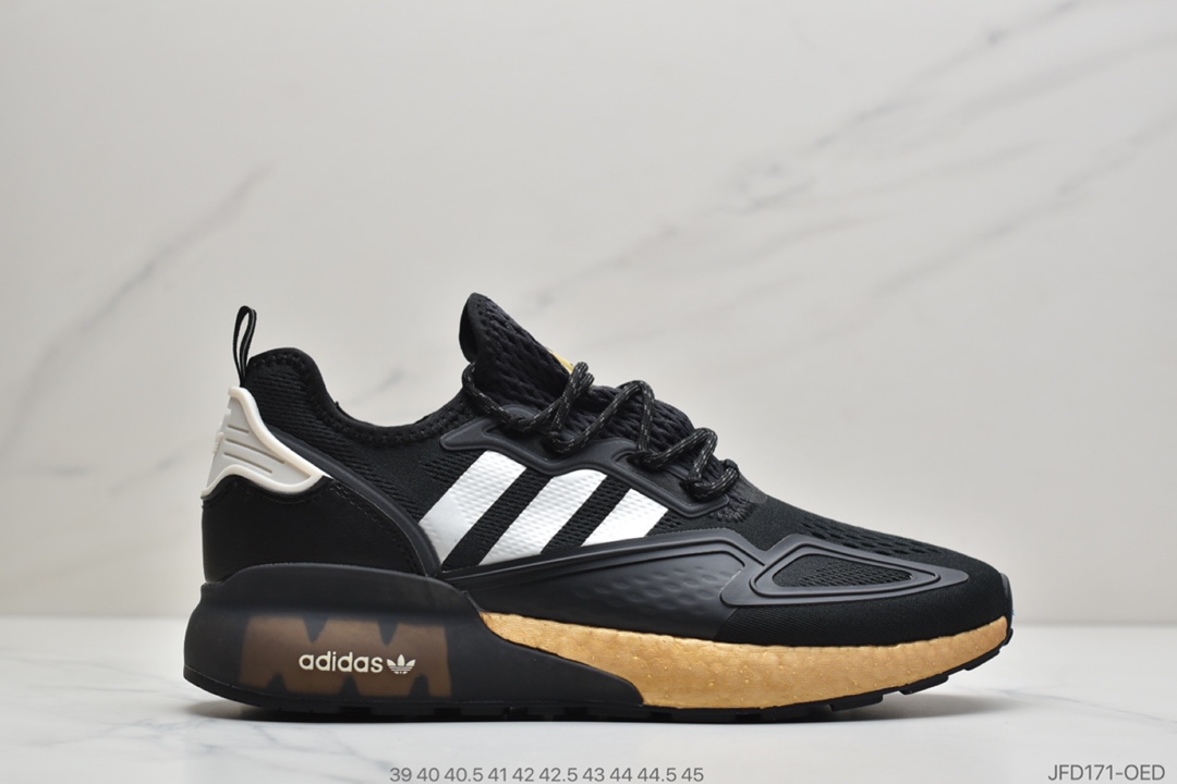 170 公司级阿迪达斯Adidas Originals ZX 2K Boost 全新爆米花缓震休闲运动跑鞋CQ2768