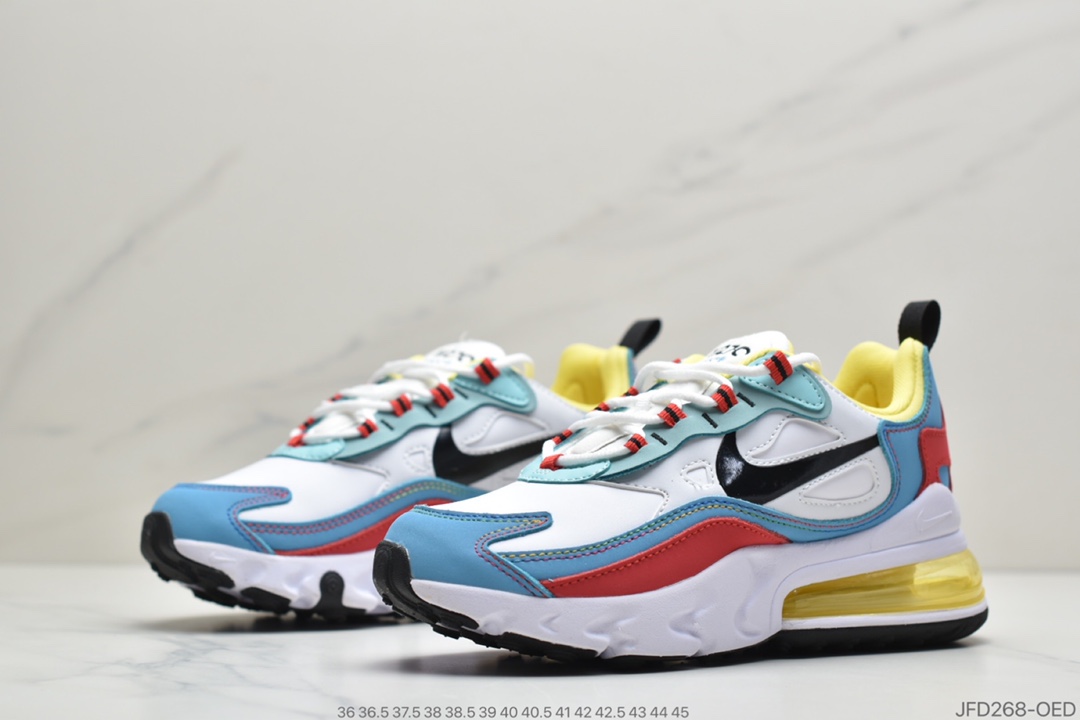 170 公司级耐克Air Max 270 React 机能皮面半气垫跑步鞋AO4971-103