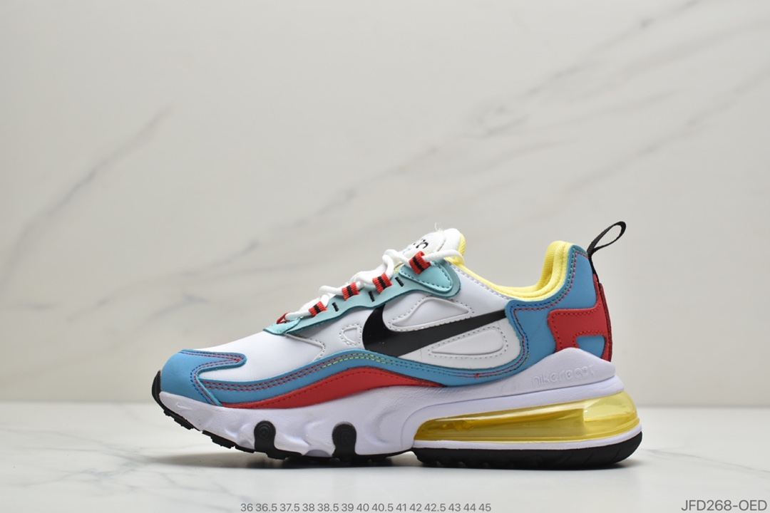 170 公司级耐克Air Max 270 React 机能皮面半气垫跑步鞋AO4971-103
