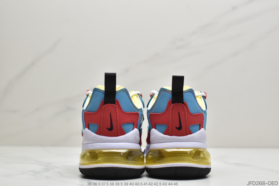 170 公司级耐克Air Max 270 React 机能皮面半气垫跑步鞋AO4971-103