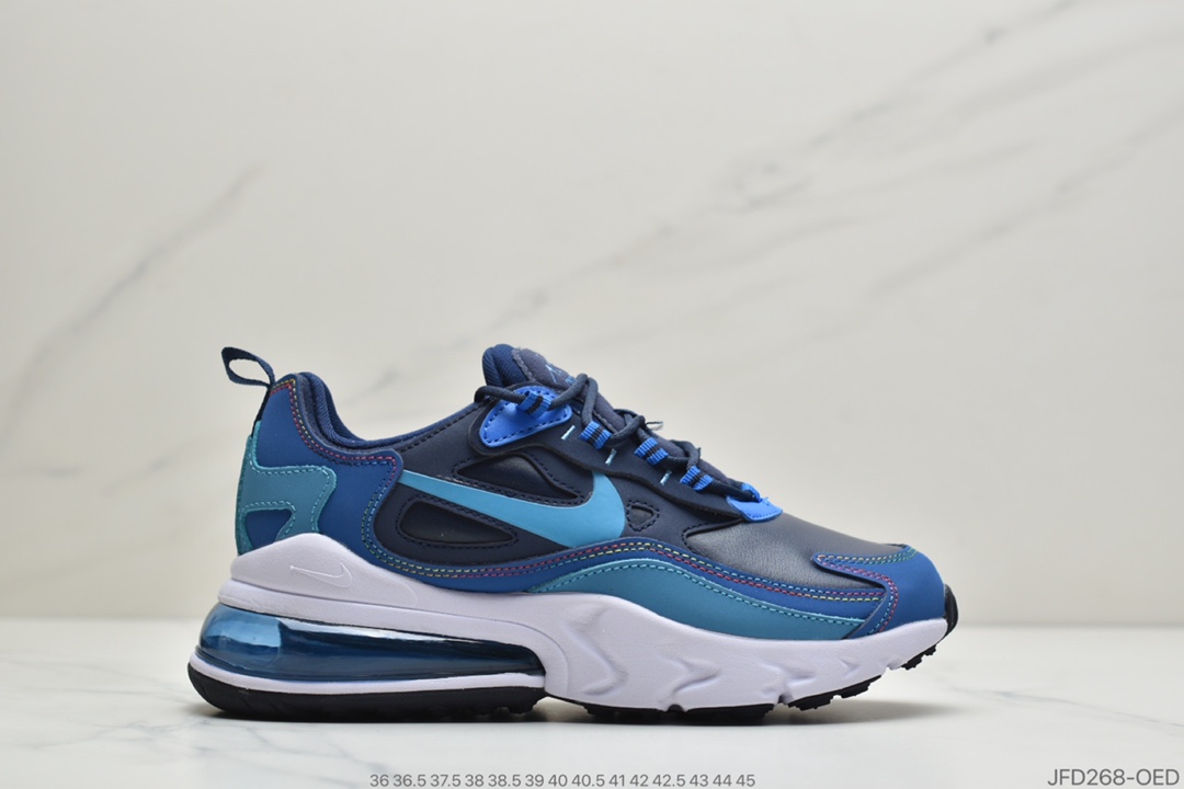 170 公司级耐克Air Max 270 React 机能皮面半气垫跑步鞋AO4971-103