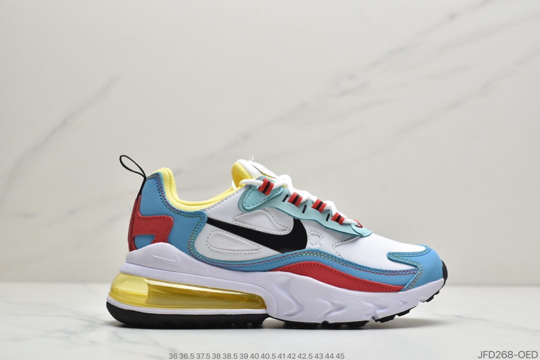 170 公司级耐克Air Max 270 React 机能皮面半气垫跑步鞋AO4971-103