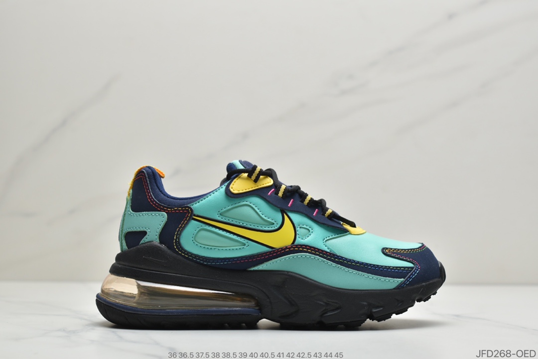 170 公司级耐克Air Max 270 React 机能皮面半气垫跑步鞋AO4971-103